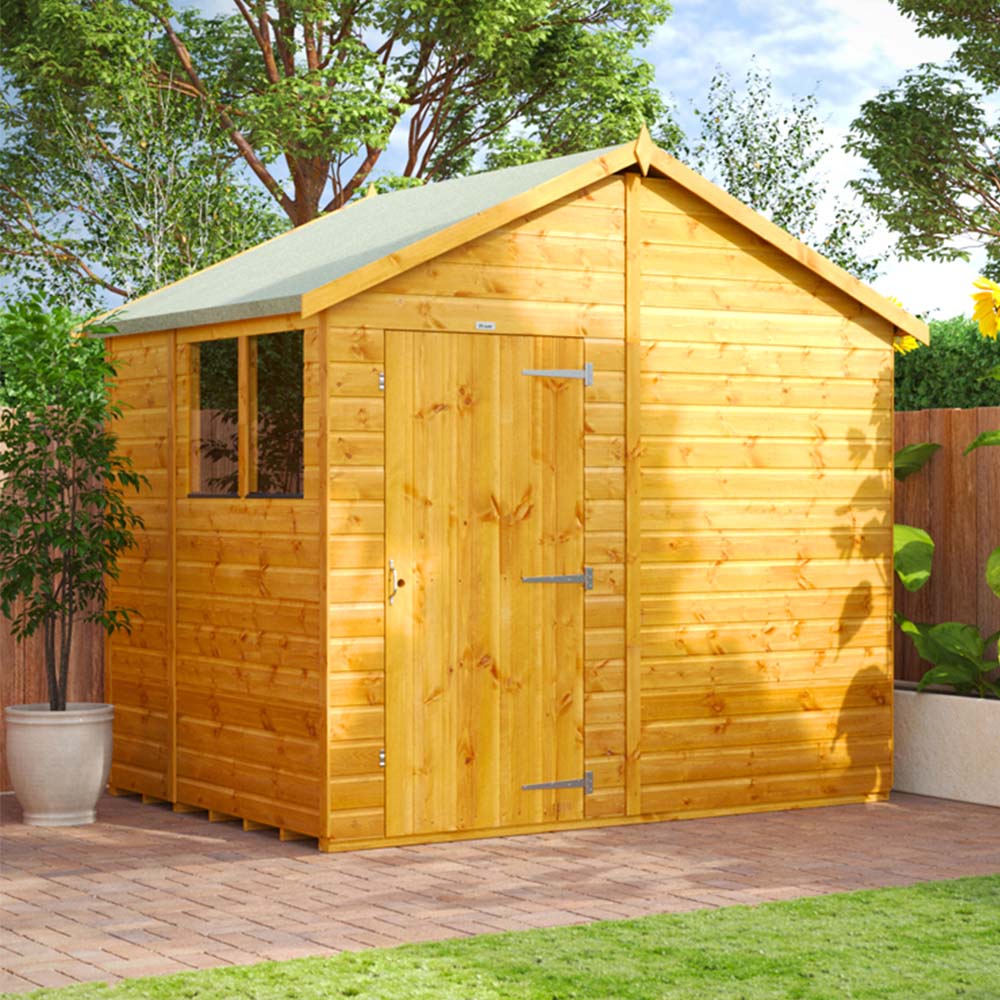Power Sheds 6 x 8ft Apex Wooden Shed with Window Image 2