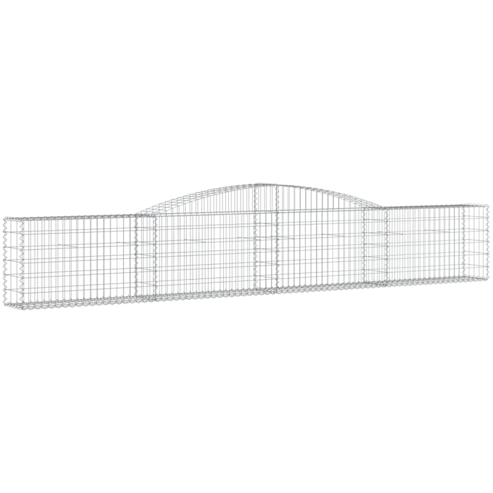 vidaXL Silver Galvanised Iron Arched Gabion Basket 400 x 30 x 60/80cm 2 Pack Image 1