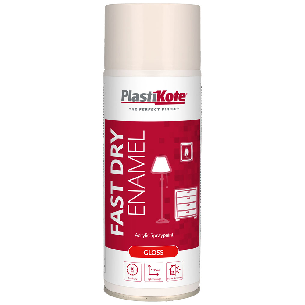 PlastiKote White Fast Dry Enamel Acrylic Gloss Spray Paint Image 1
