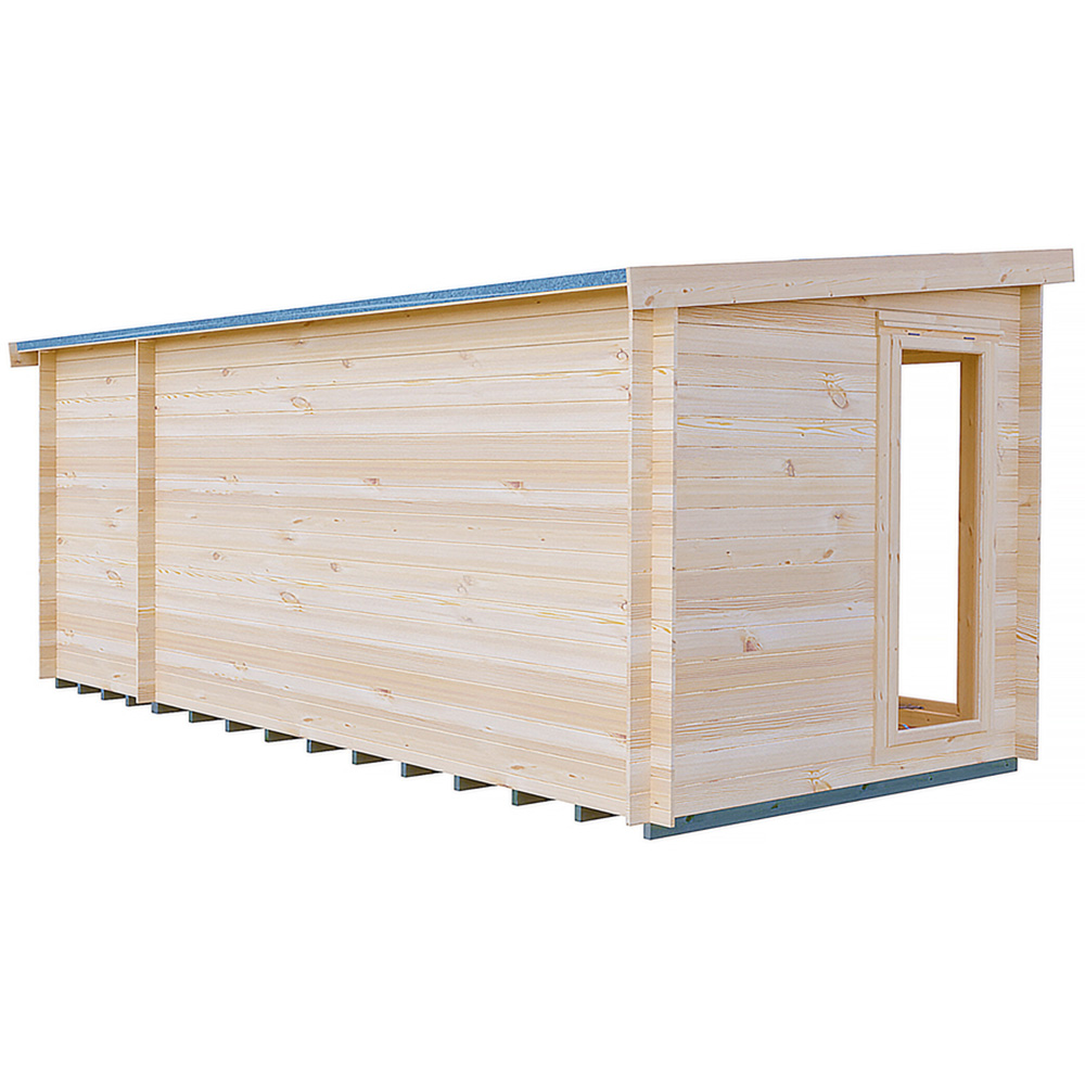 Shire Walsoken 8 x 17ft Dual-Purpose Pent Garden Log Cabin with Integral Storage Image 3