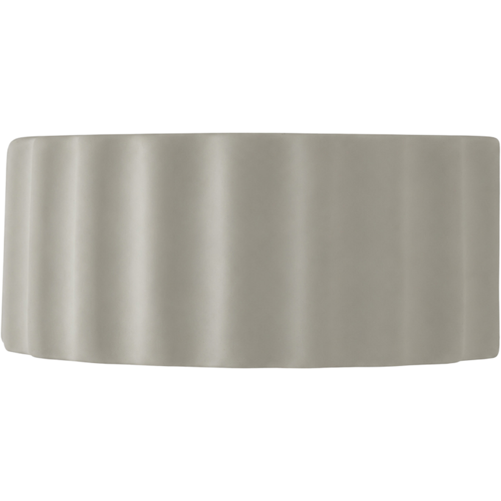 ValueLights Pablo Moss Green Ribbed Ceramic Flush Wall Light with Bulb Image 1
