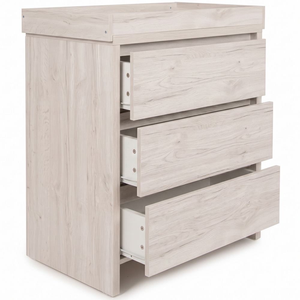 Shefa 880 3 Drawer White Craft Oak Kids Changing Unit Image 3