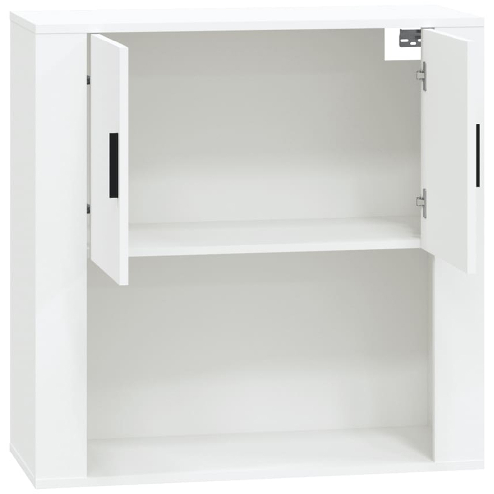 vidaXL 2 Door Single Open Shelf White Wall Mounted Cabinet Image 4