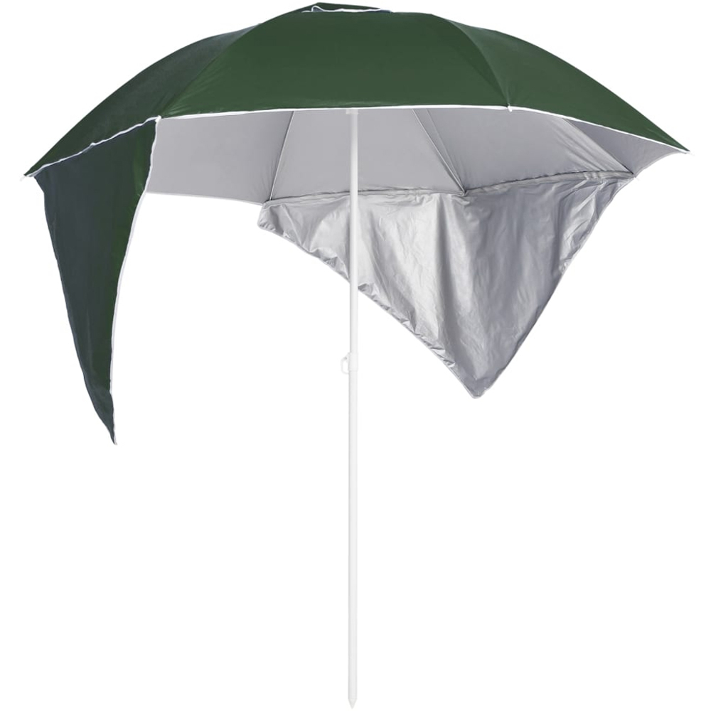 vidaXL Green Beach Parasol with Side Walls 2.15m Image 1