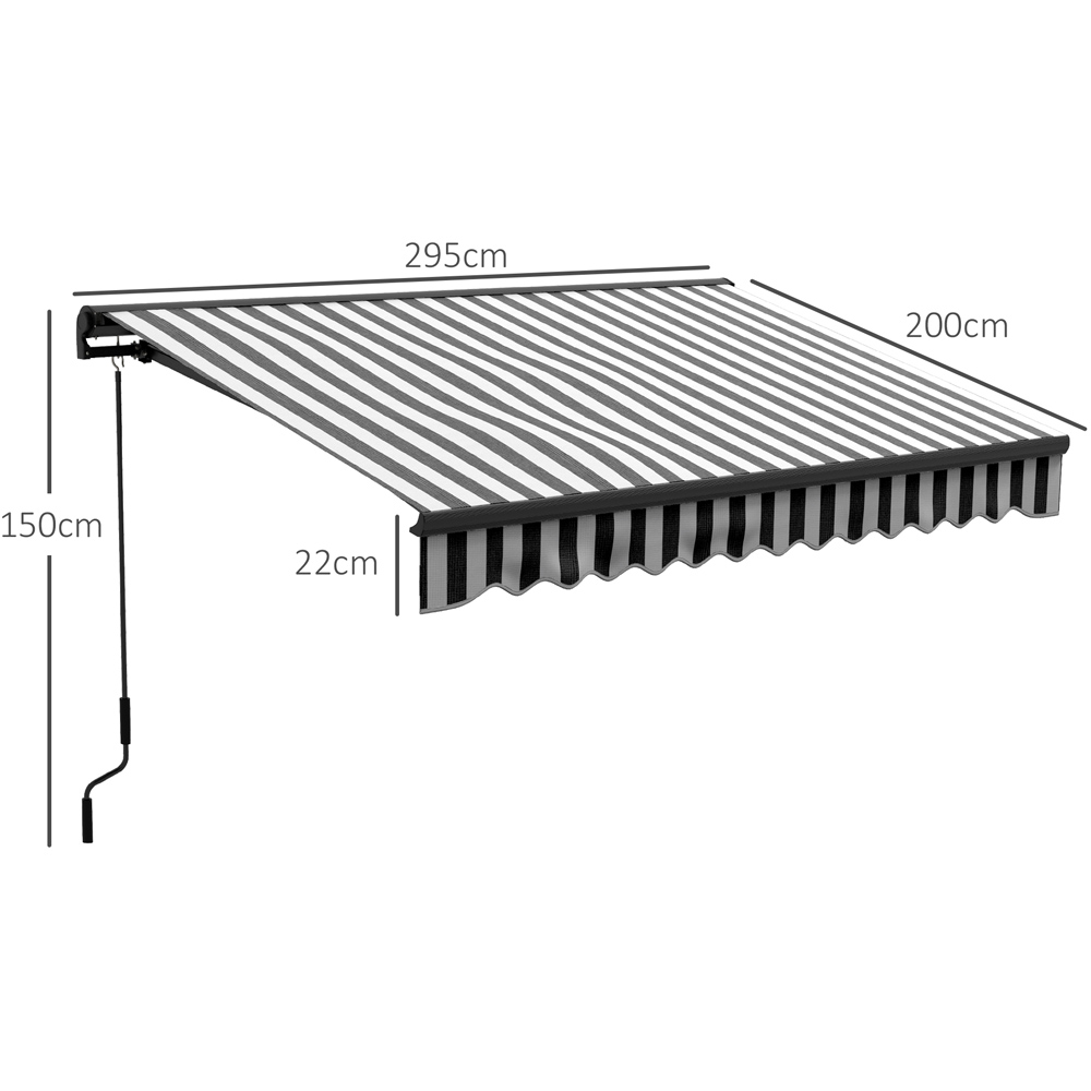 Outsunny Grey and White Electric Retractable Awning with Remote 3 x 2m Image 7