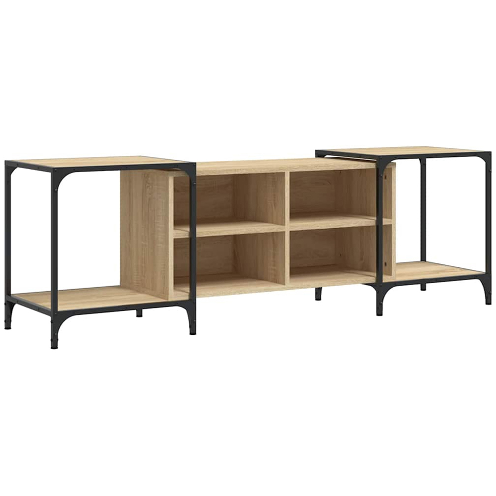 vidaXL 4 Shelf Sonoma Oak Industrial Style Adjustable TV Cabinet Image 2