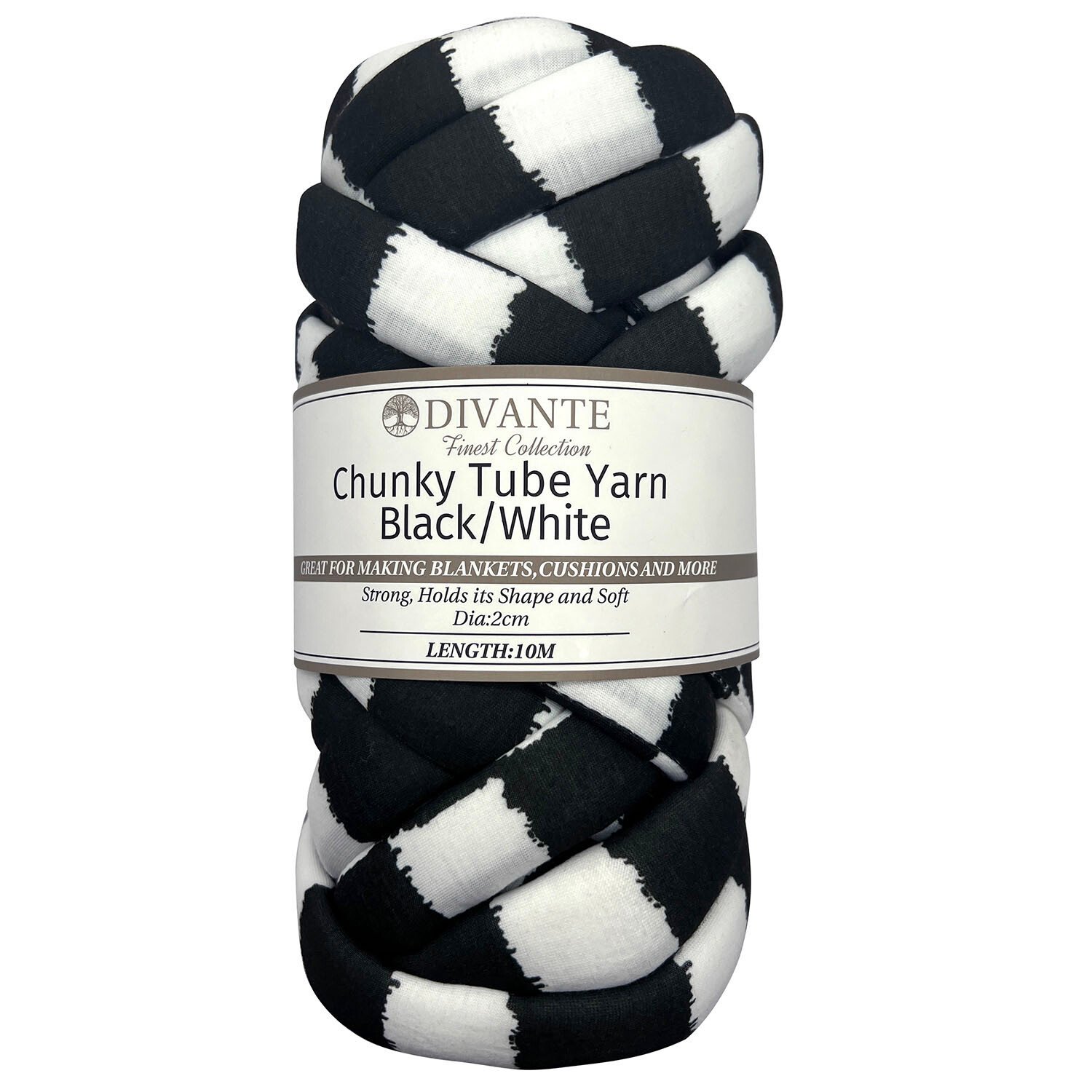 Divante Black and White Chunky Tube Yarn 300g Image 2