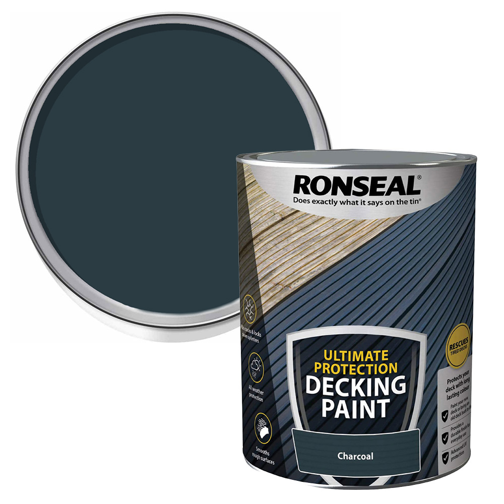 Ronseal Ultimate Protection Charcoal Decking Paint 5L Image 1