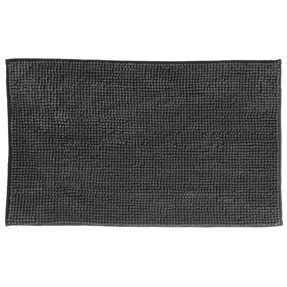 Wilko Supersoft Microfibre Charcoal Bath Mat Image 1