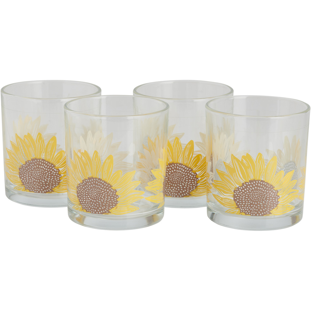 Wilko Sunflower Glass Tumblers 4 Pack Image 1