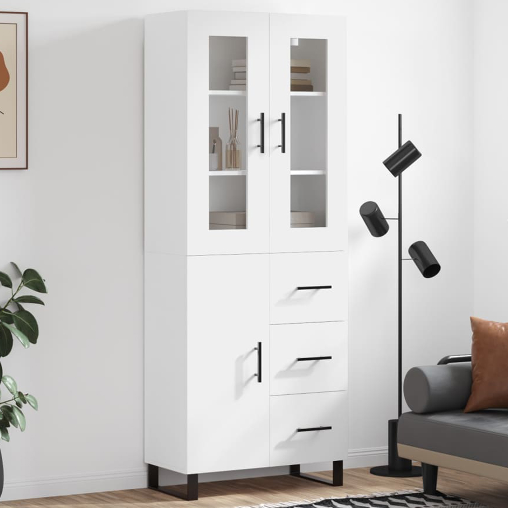 vidaXL 3 Door 3 Drawer White Highboard Image 1