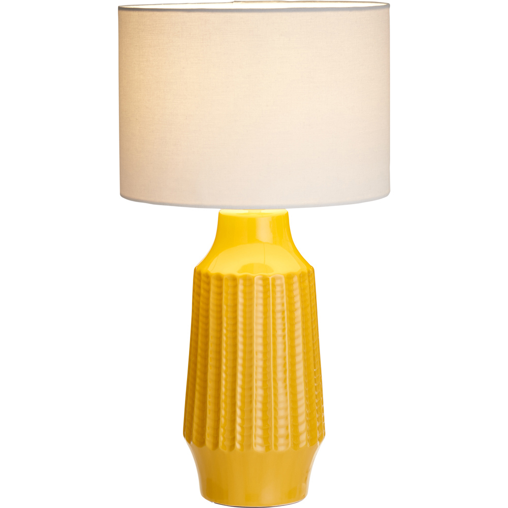 Wilko Ochre Ceramic Knit Base Table Lamp Image 3
