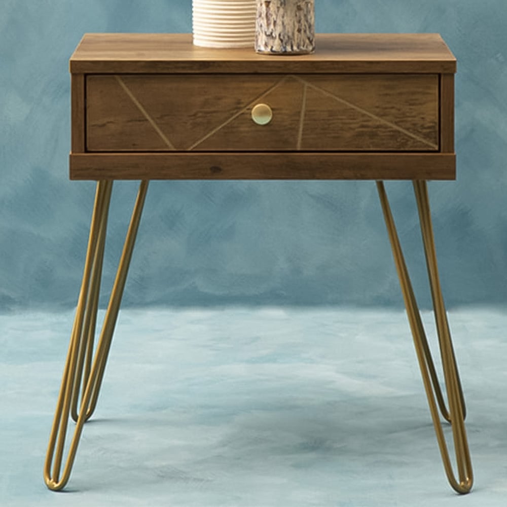 Interiors by Premier Flori Single Drawer Veneer Side Table Image 1