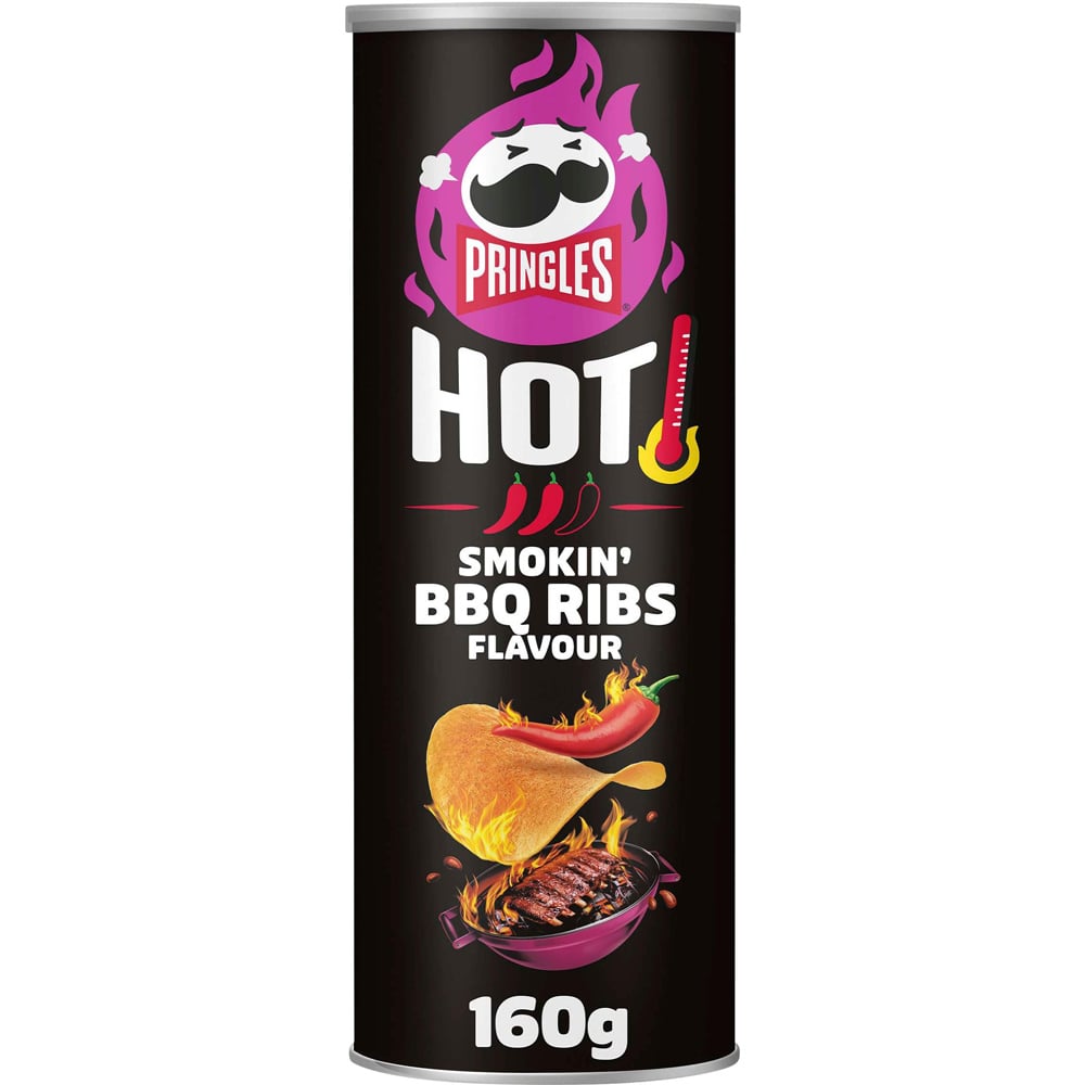 Pringles Hot Smokin' BBQ Ribs Crisps 160g Image
