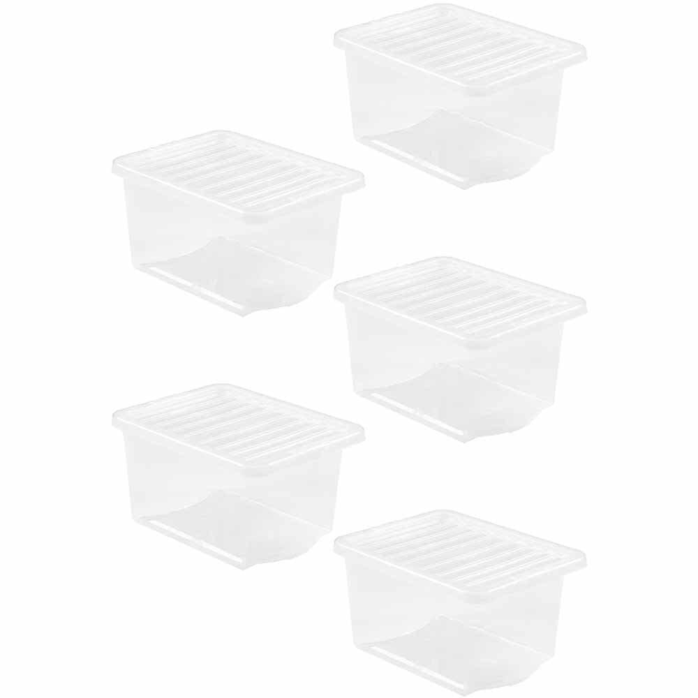 Wham 28L Crystal Storage Box and Lid 5 Pack Image 1