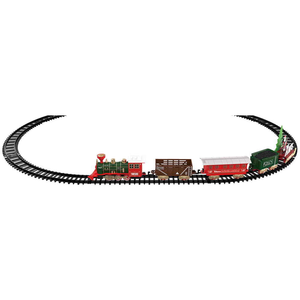 The Seasonal Gift Co. Toy Shop 15 Piece Christmas Train Track with Lights and Sound Image 3
