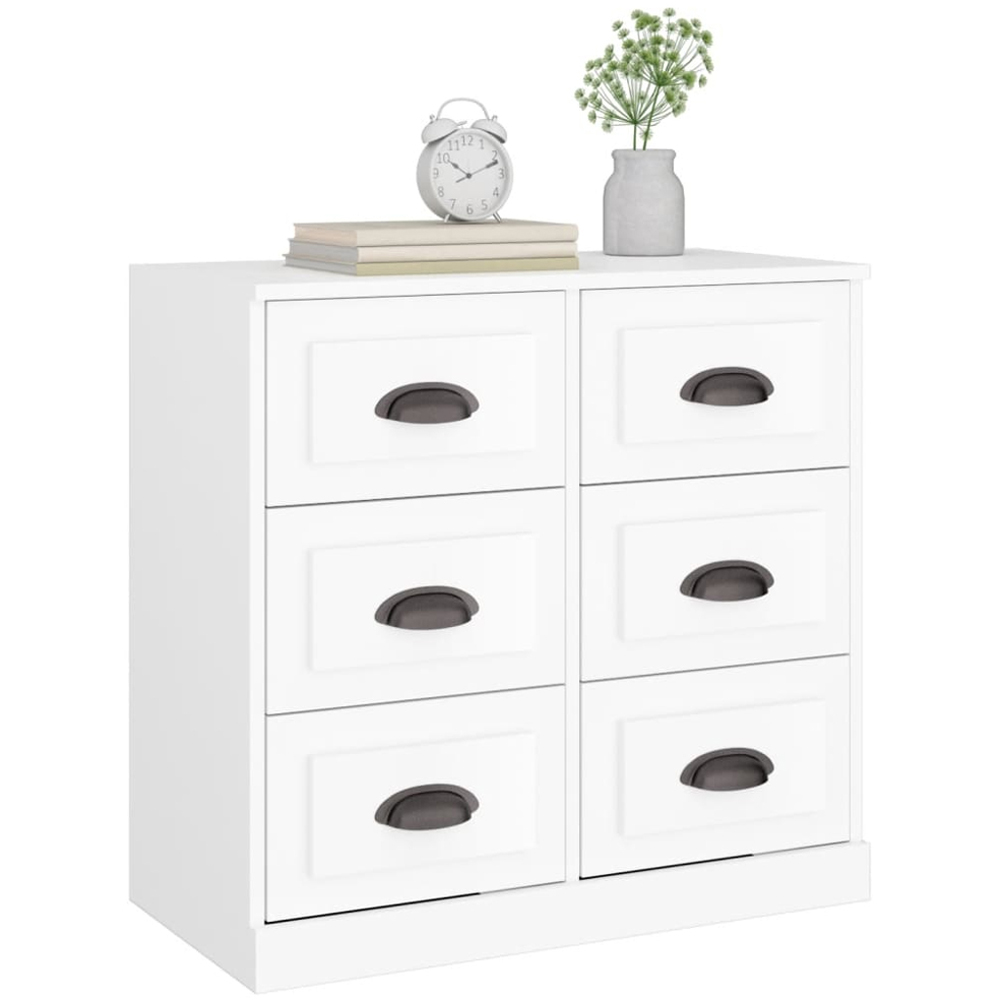 vidaXL 6 Drawer White Sideboard Image 4
