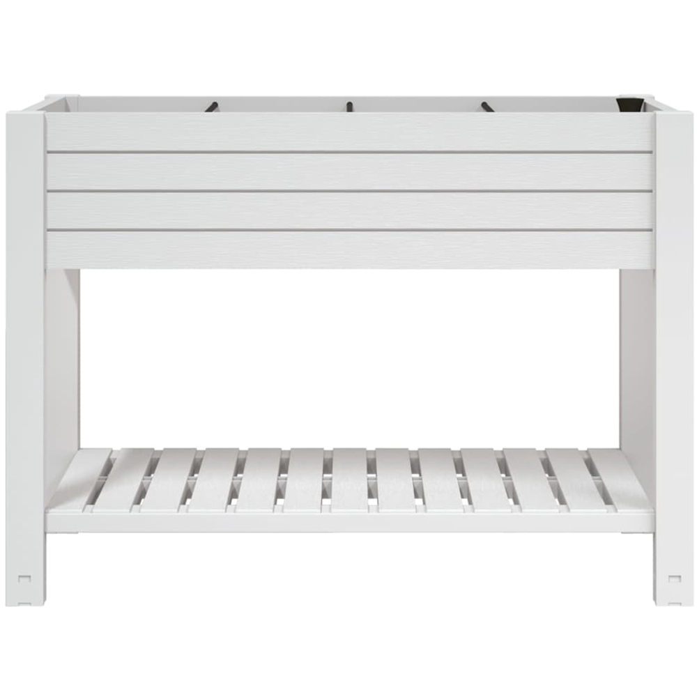 vidaXL Single Shelf White Plastic Raised Garden Bed 79 x 110 x 45cm Image 2