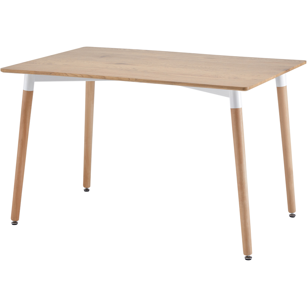 Comfy Living 4 Seater Metal Detailing Dining Set Oak and Black Image 4