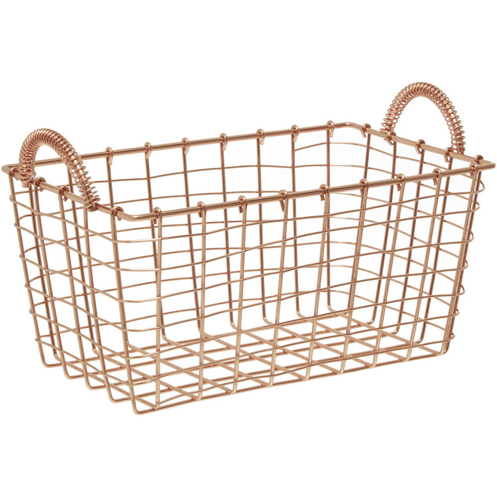 Premier Housewares Vertex Copper Finish Rectangular Basket Image 2