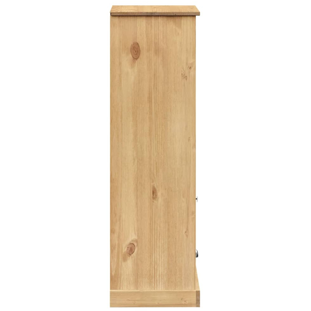 vidaXL Vigo 2 Drawer 2 Shelf Brown Solid Pine Wood Bookcase Image 6