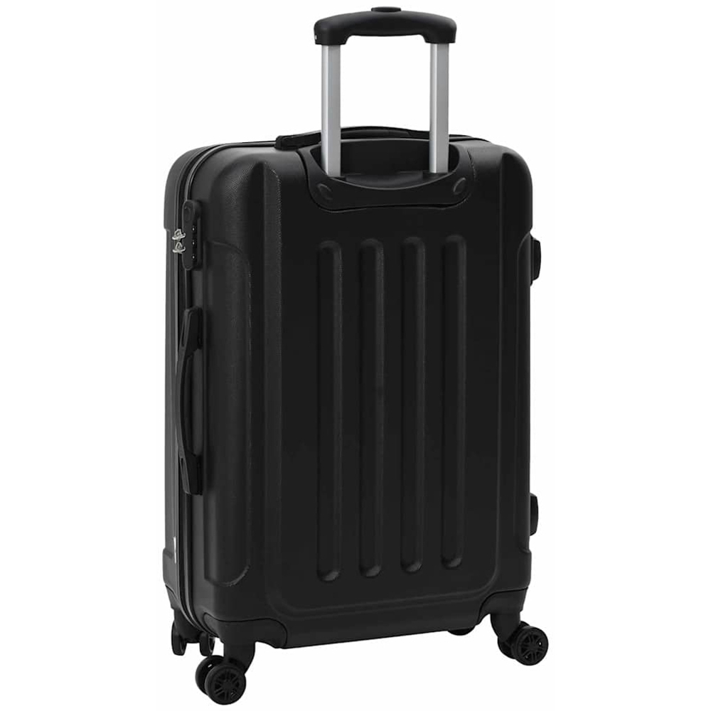 vidaXL Set of 3 Black ABS Suitcases with Wheels Image 6