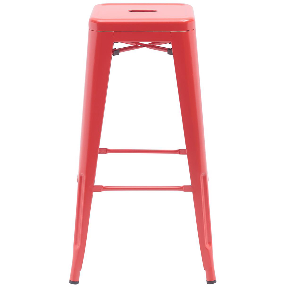 FWStyle Red Gloss Metal Bar Stool 4 Pack Image 3