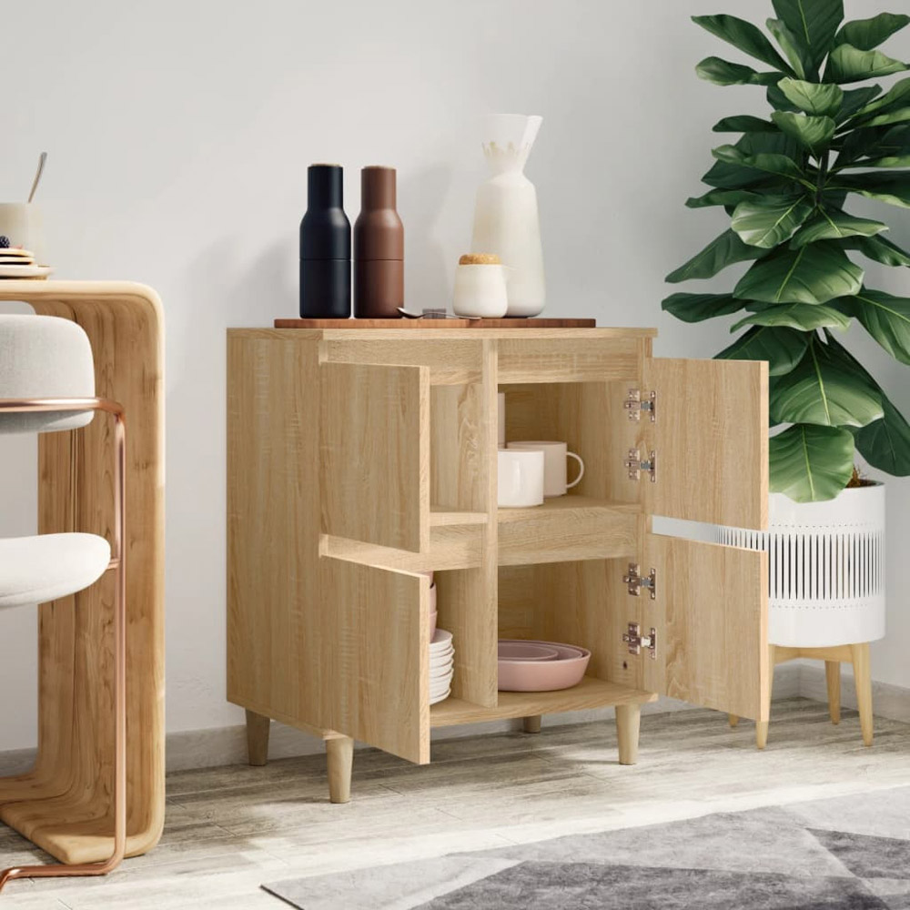 vidaXL 4 Door Sonoma Oak Sideboard Image 3