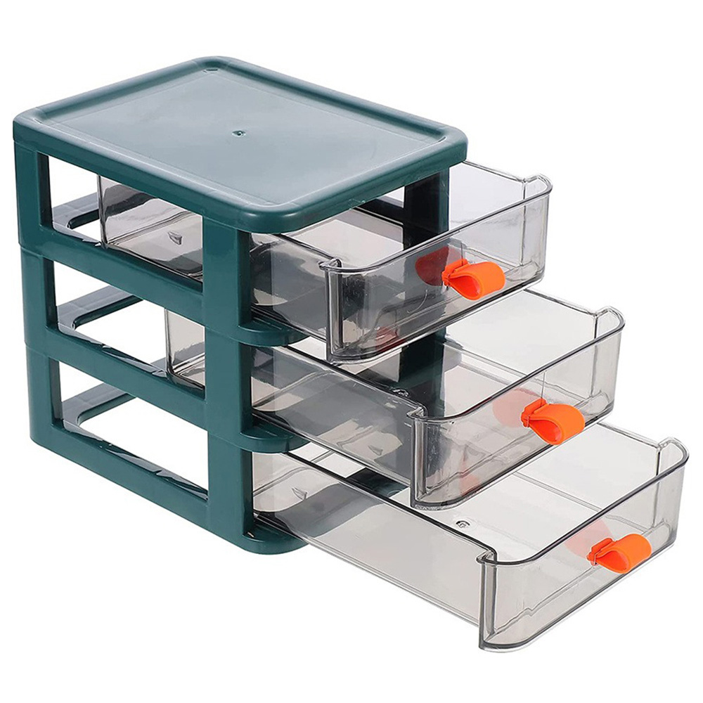 Living and Home 3 Drawer Multipurpose Transparent Makeup Storage Organiser Image 3
