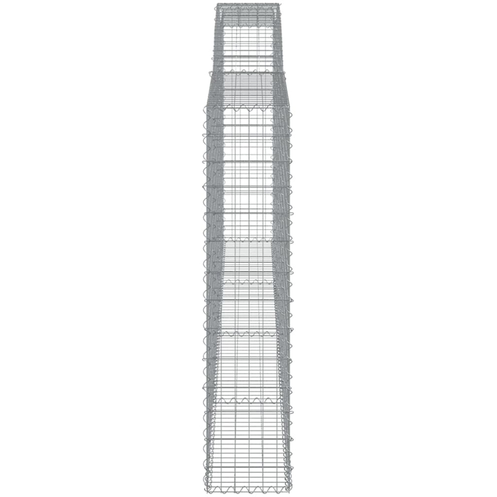 vidaXL Silver Galvanised Iron Arched Gabion Basket 140/160 x 30 x 400cm Image 3