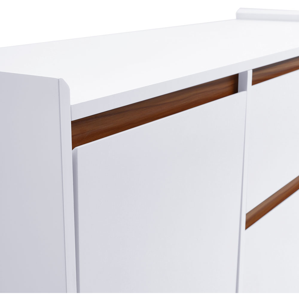 Living and Home 3 Door Single Drawer White Sideboard Image 4