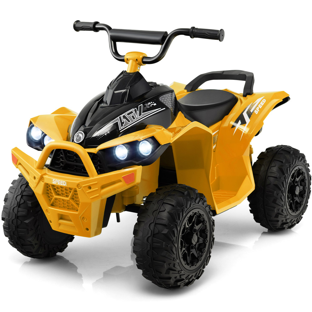 Costway Kids 2 Speed Yellow Ride On ATV with LED Lights 12V Image 3