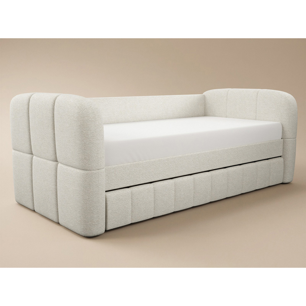 Flair Livia Cream Chenille Day Bed with Trundle Image 2