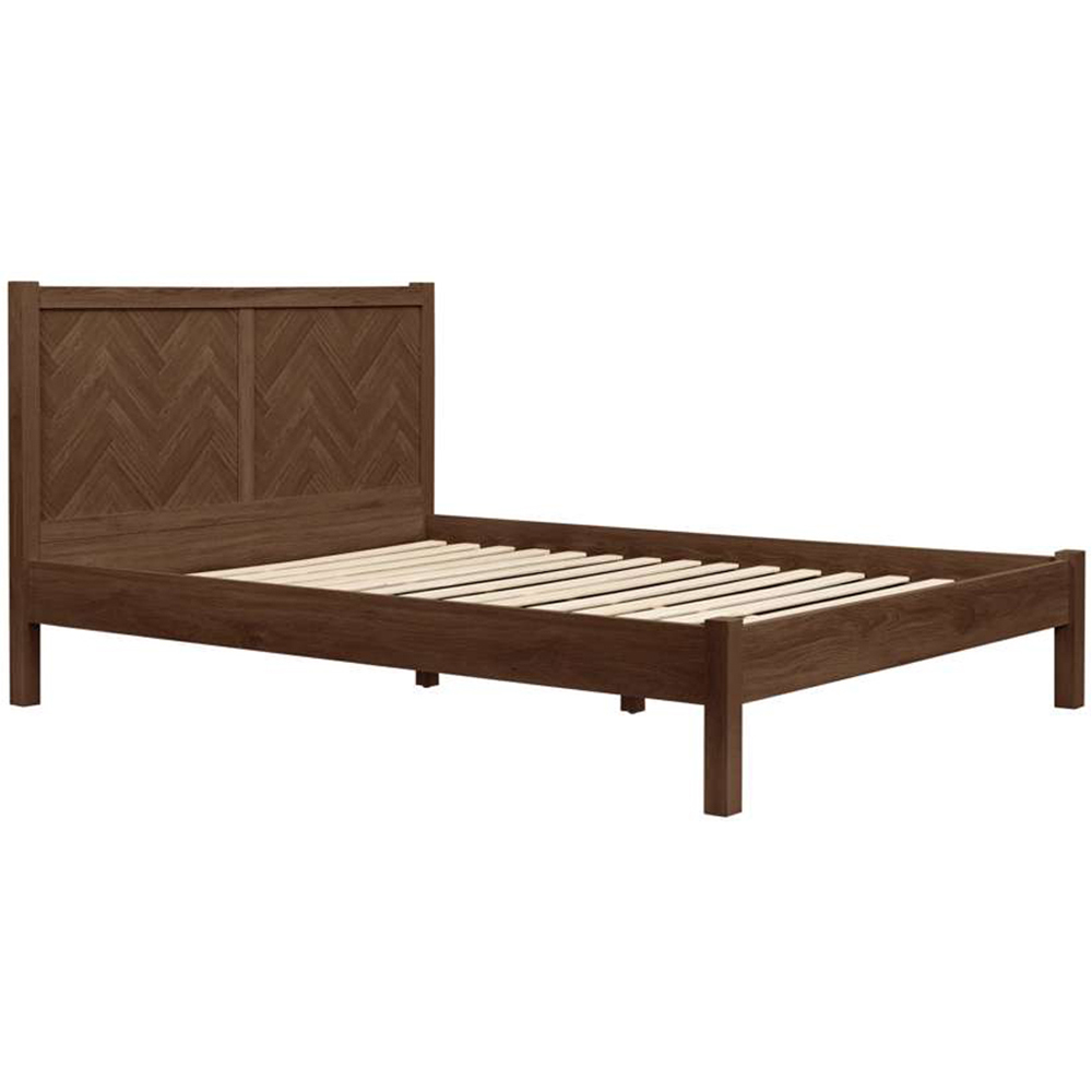 Herringford Double Walnut Chevron Bed Image 2
