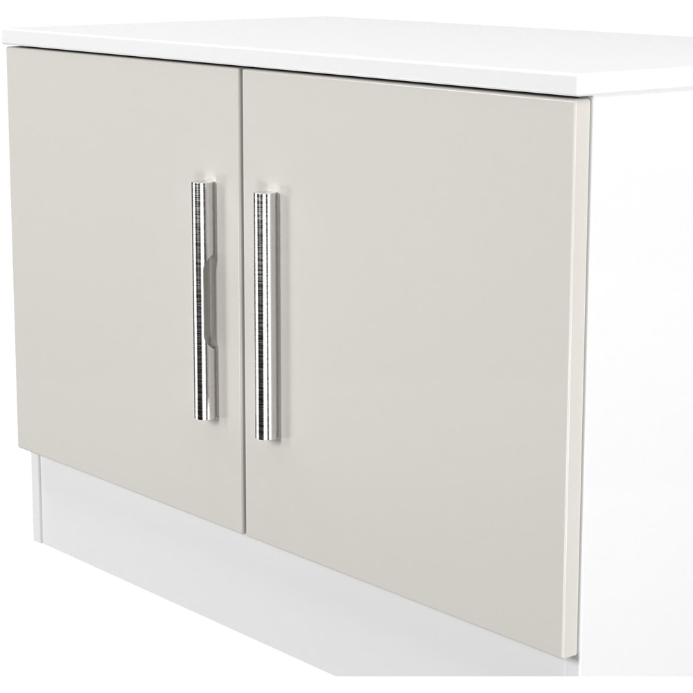 Crowndale Contrast 2 Door Grey Matt and White Compact Storage Unit Ready Assembled Image 5