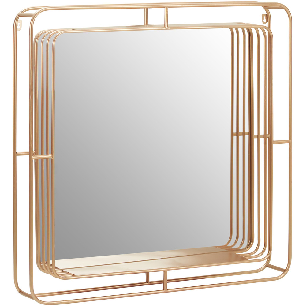 Premier Housewares Yaxi Faux Champagne Gold Foil Wall Mirror Image 2