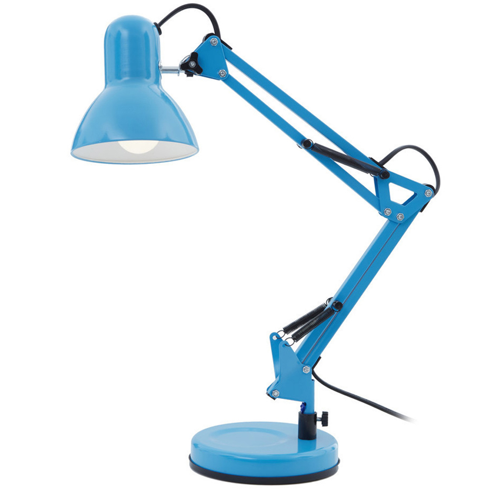 Premier Housewares Blue Metal Desk Lamp Image 1