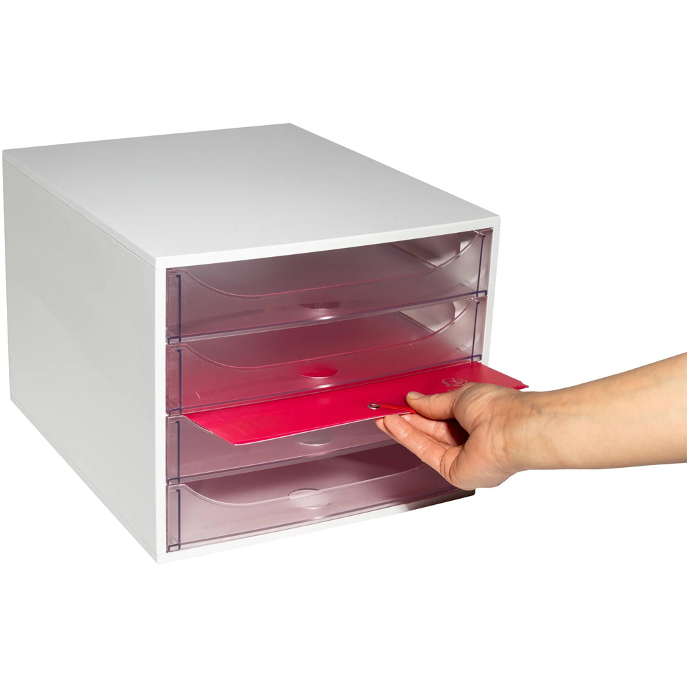 Exacompta EcoBox Office 4 Drawer Crystal Desk Organiser Image 3
