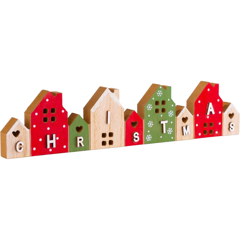 Marco Paul Wooden Houses Word Christmas Decoration Image 1