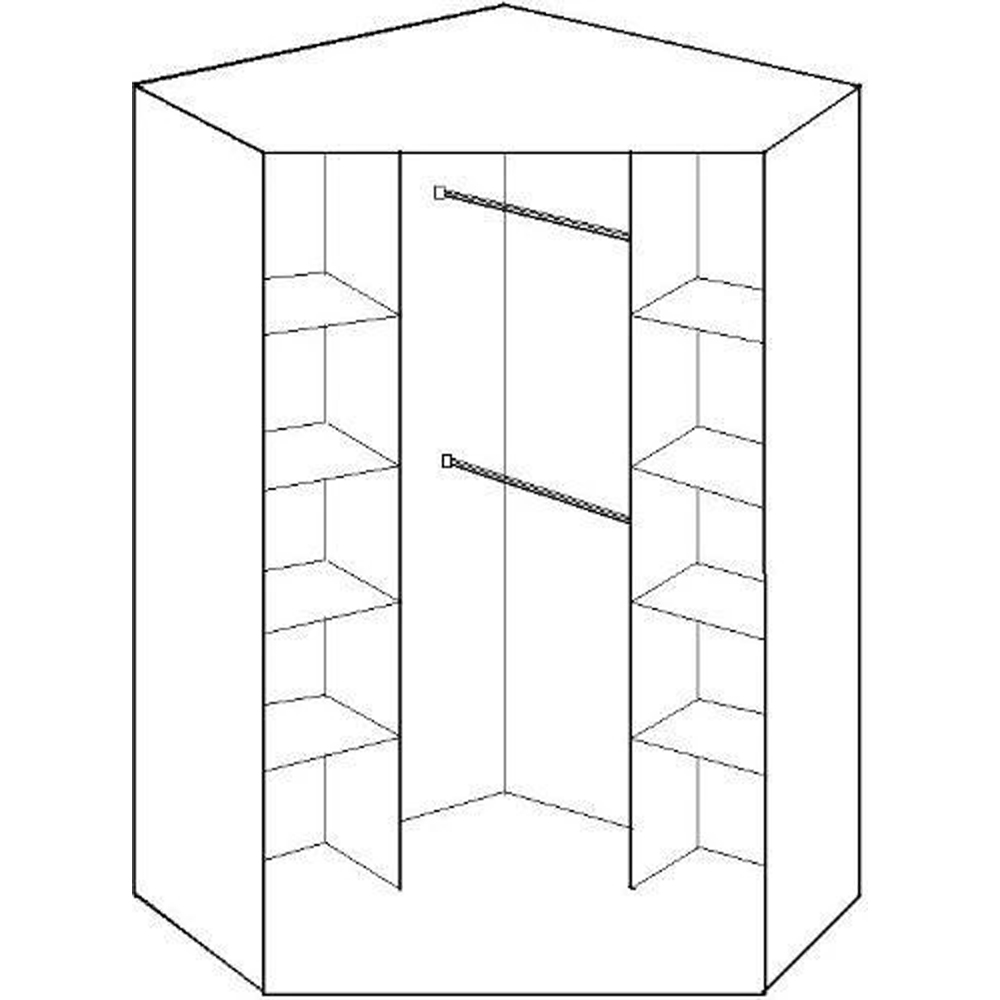 TJ'S Sligo 2 Door White Mirrored Corner Wardrobe Image 3