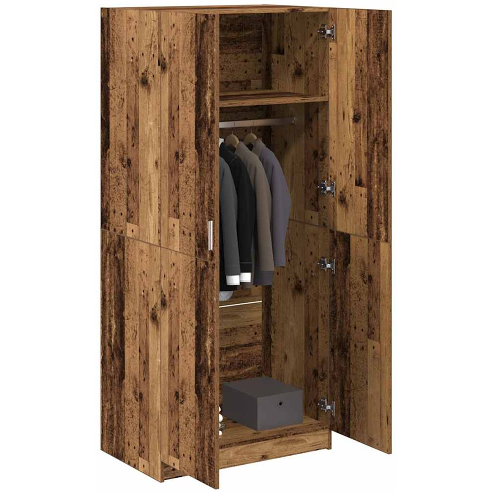 vidaXL 2 Door Old Wood Engineered Wood Wardrobe Image 3