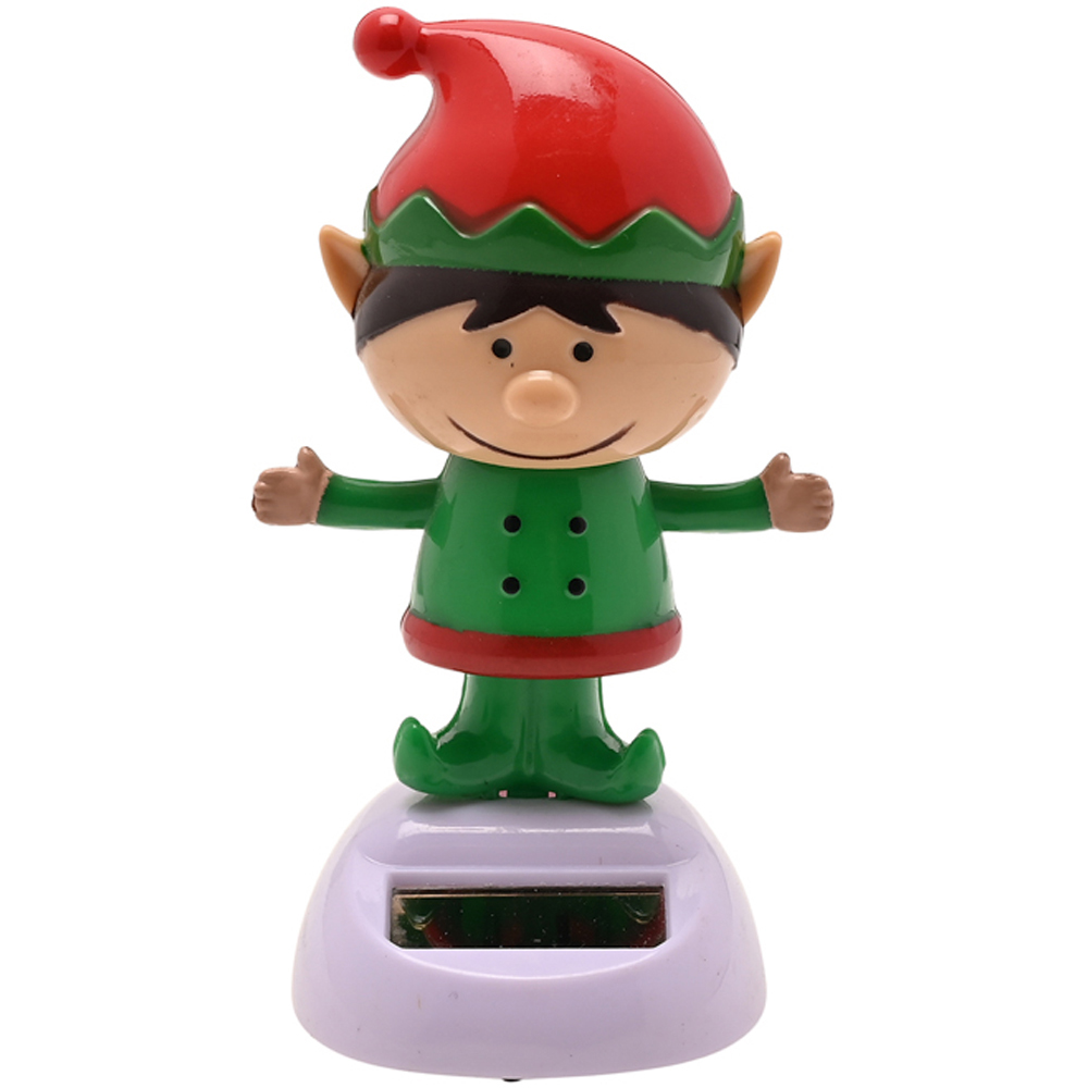 The Seasonal Gift Co. Solar Elf Bobble Head Image 1