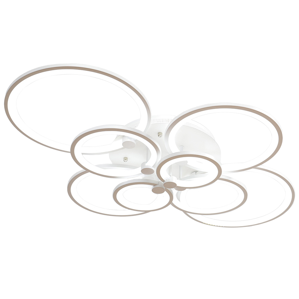 Living and Home White Circular LED Semi Flush Ceiling Light Image 1