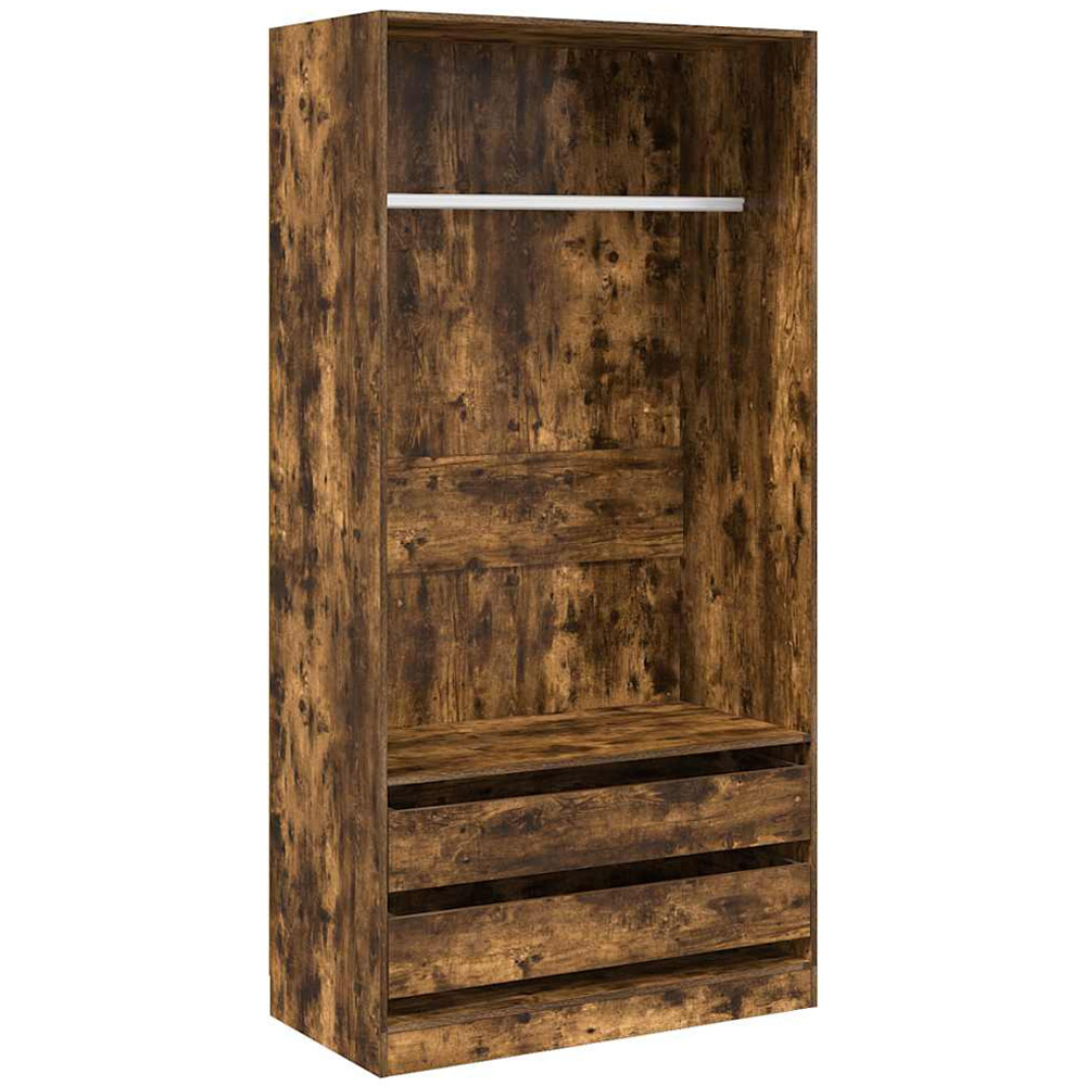 vidaXL 4 Shelf Smoked Oak Engineered Wood Open Wardrobe Image 2