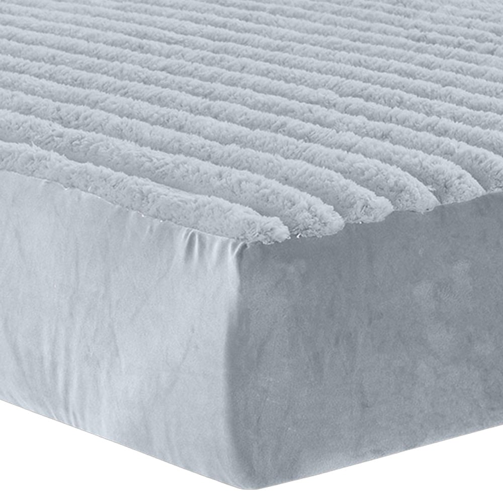 Velosso King Size Silver Jumbo Cord Fitted Bed Sheet Image 1