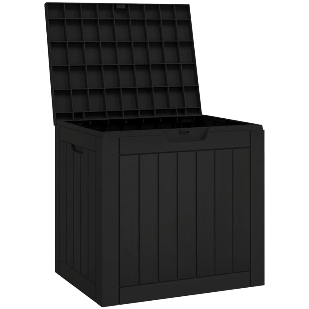vidaXL 118L Black Polypropylene Garden Storage Box Image 3