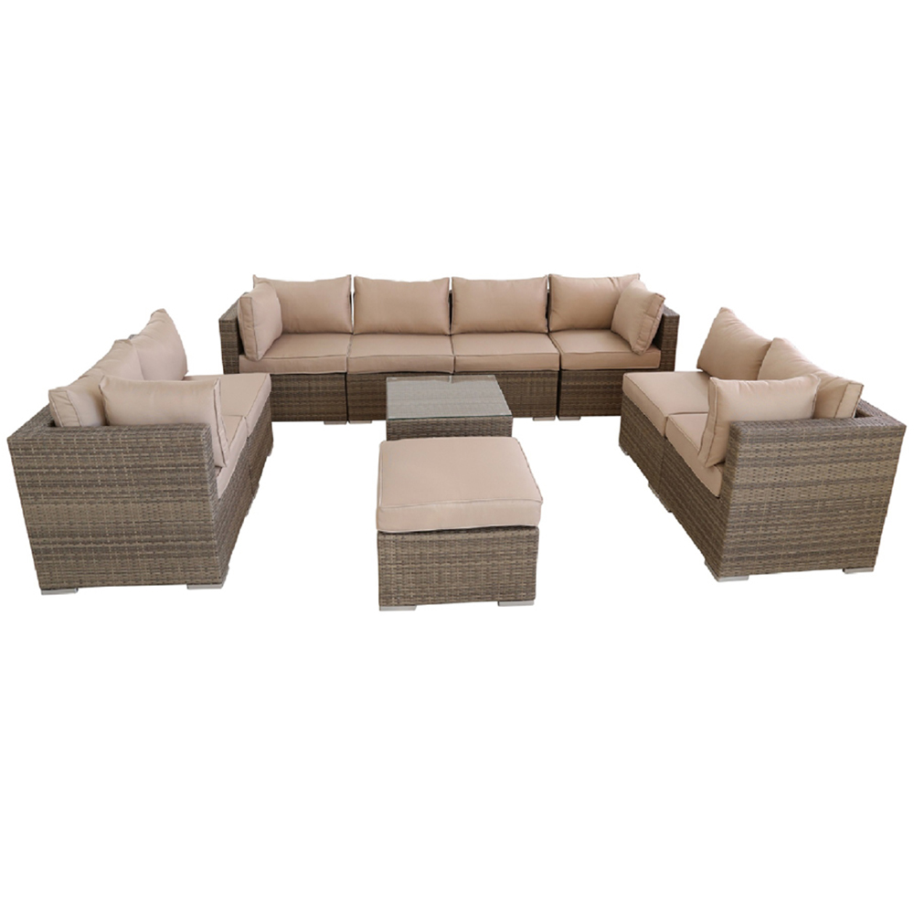 Furniture One 9 Seater Yellow Rattan Garden Sofa Set Image 3