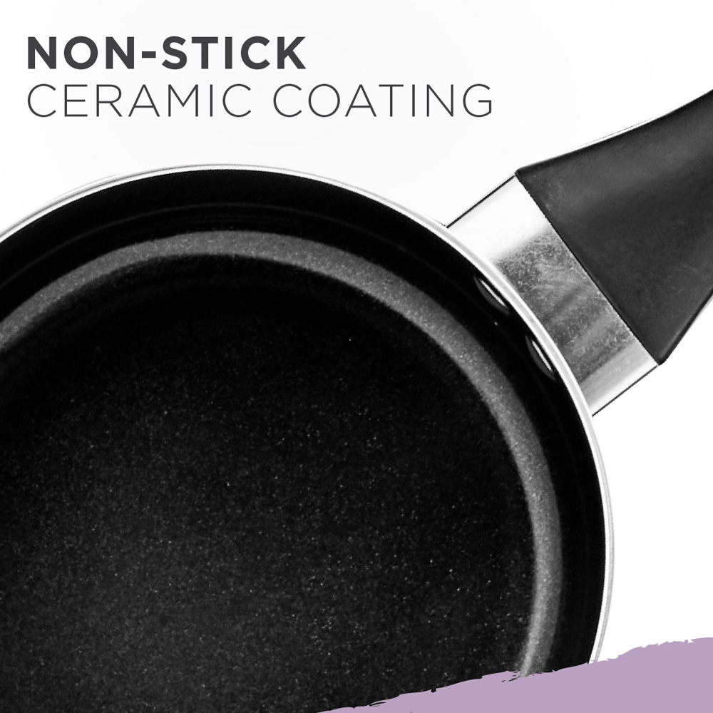 Blackmoor 16cm Black Ceramic Non-Stick Saucepan Image 4