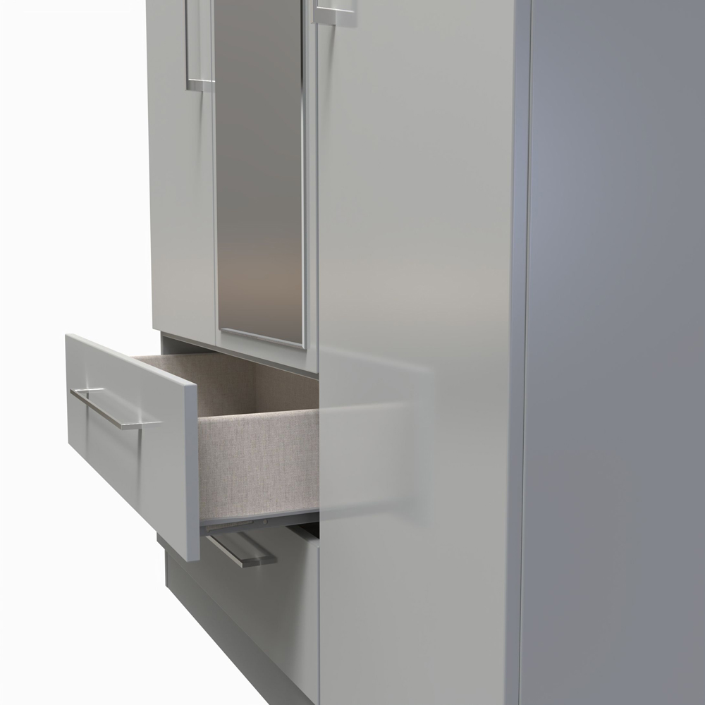Crowndale Worcester 3 Door 2 Drawer Uniform Grey and Dusk Grey Mirror Wardrobe Image 7
