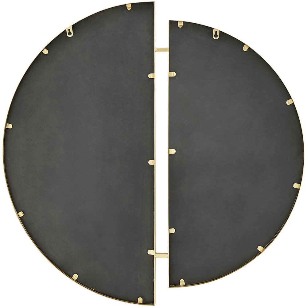 Furniturebox Helios Round Gold Metal Edge Split Wall Mirror 80 x 80cm Image 4